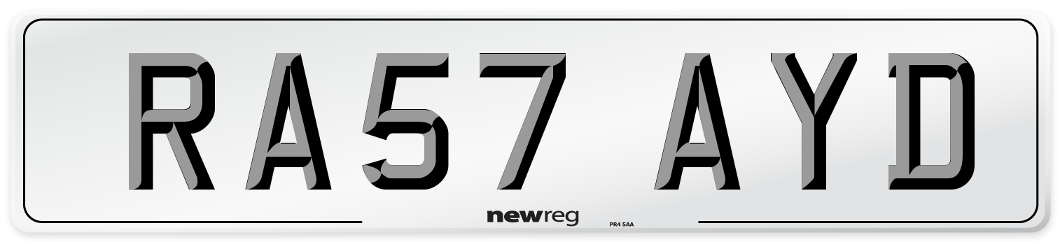 RA57 AYD Number Plate from New Reg